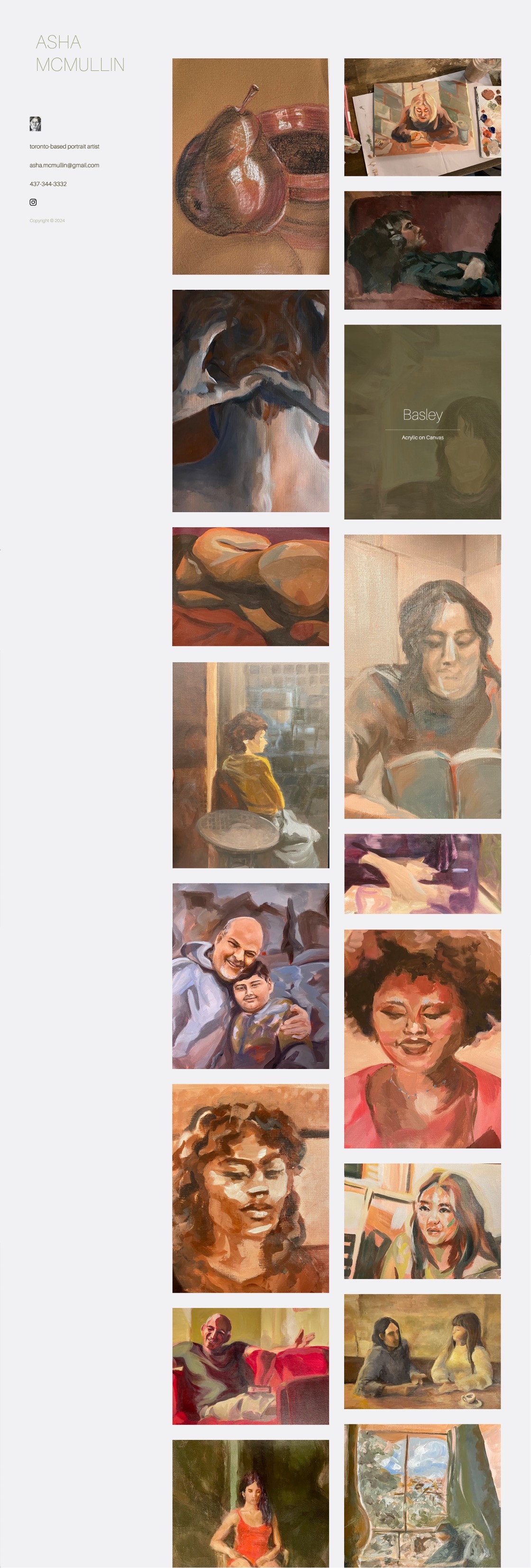 Screenshot of Artist Portfolio site